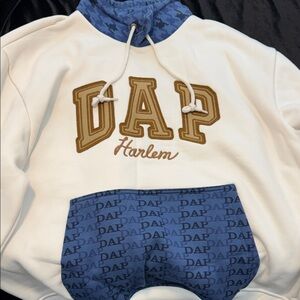 White and Blue DAP Harlem Hoodie